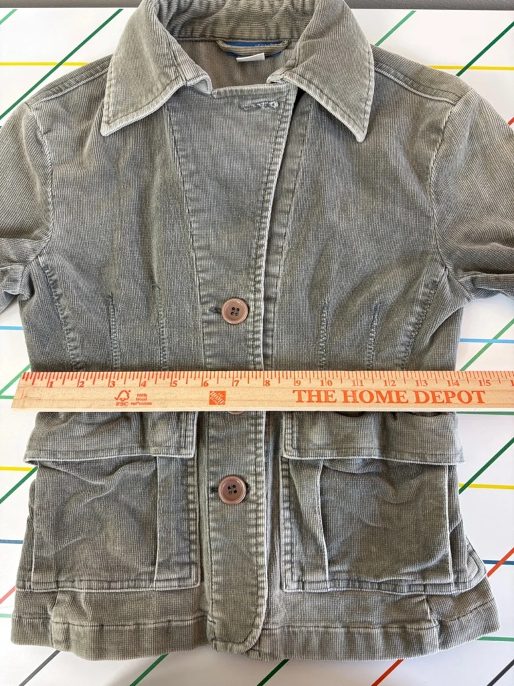 dELiA*s Grey-Green Utility Button-Front Jacket vintage Y2K XS Veronica Mars - Picture 11 of 12